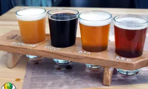 Degustacja piw: pszeniczne, stout, APA i red ale. Idealna na wieczór z przyjaciółmi, by spróbować różnych stylów, w tym pinta angielska.