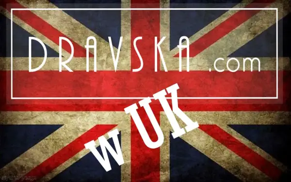 Dra vska.com i UK na tle flagi Wielkiej Brytanii. Odkryj tradycje w Wielkiej Brytanii.